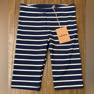 NWT Mini Boden Swim Pants Sun Safe UPF 40+ Size 4-5Y Navy Blue & White Stripes
